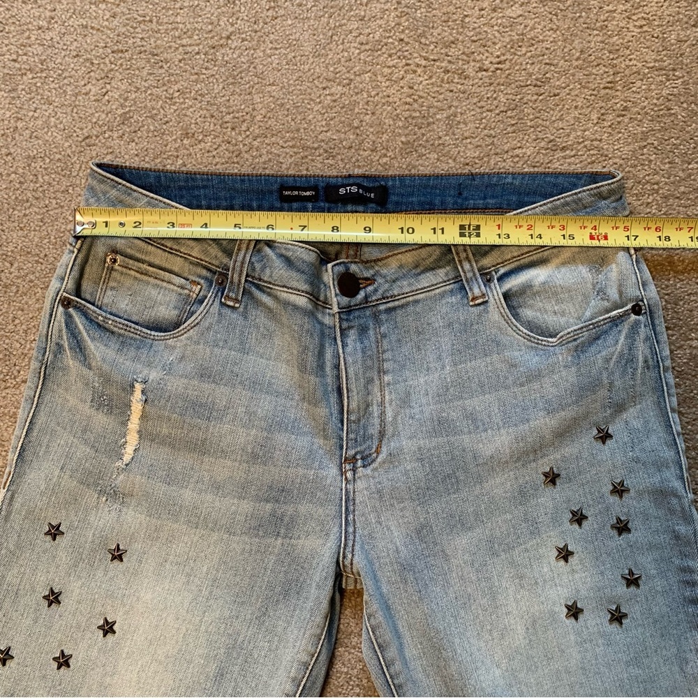 STS Blue Star Stud Taylor Tomboy Jeans Distressed Raw Hem - Boyfriend Fit - Picture 7 of 14